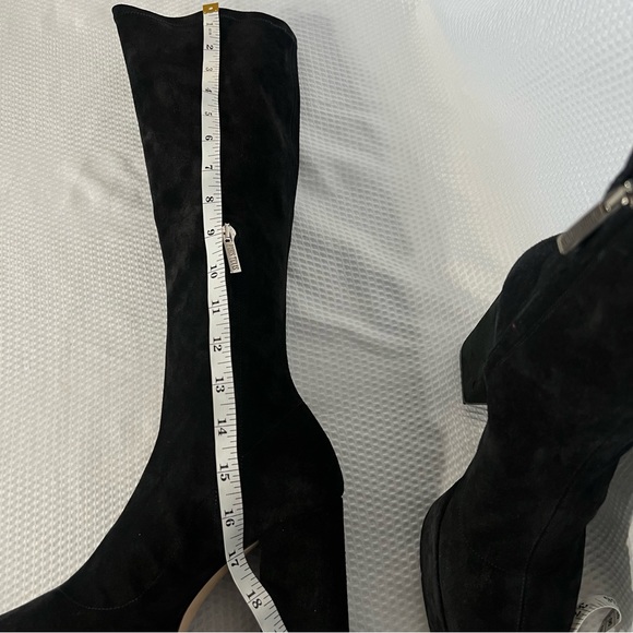 Paris Texas Black Suede Knee Length Boots Size 37 New Without Tags - Picture 9 of 12